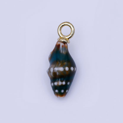 24K Gold Filled Conch Sea Shell Ceramic Drop Pendant | N104 - N107