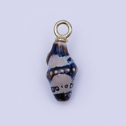 24K Gold Filled Conch Sea Shell Ceramic Drop Pendant | N104 - N107