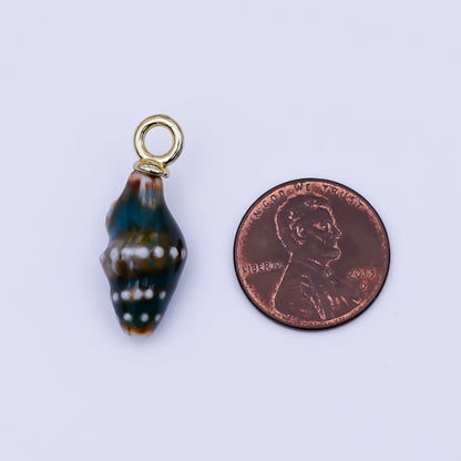 24K Gold Filled Conch Sea Shell Ceramic Drop Pendant | N104 - N107