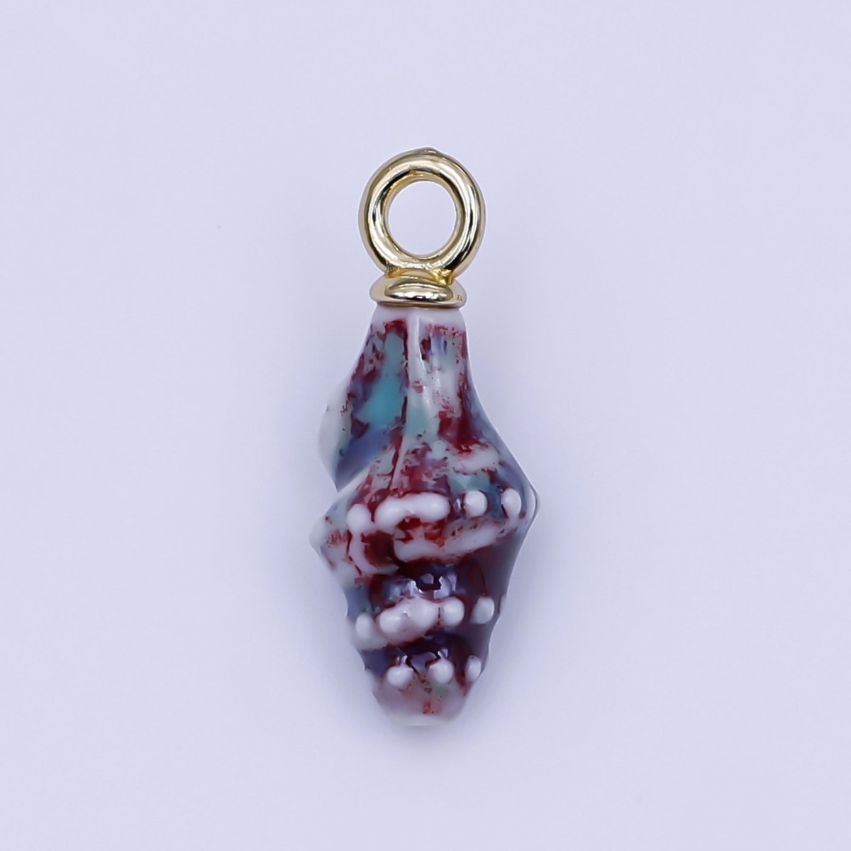 24K Gold Filled Conch Sea Shell Ceramic Drop Pendant | N104 - N107