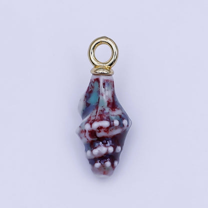 24K Gold Filled Conch Sea Shell Ceramic Drop Pendant | N104 - N107