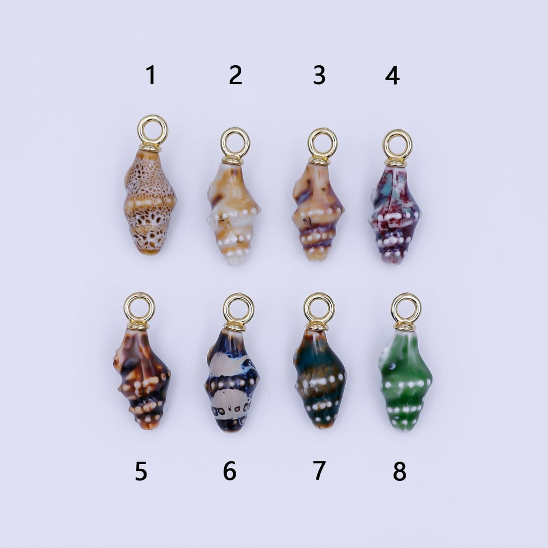 24K Gold Filled Conch Sea Shell Ceramic Drop Pendant | N104 - N107
