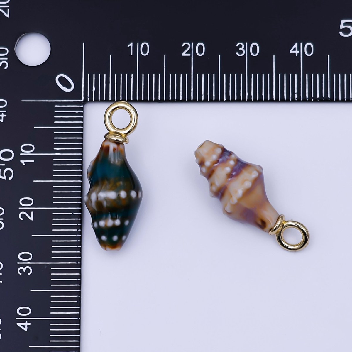 24K Gold Filled Conch Sea Shell Ceramic Drop Pendant | N104 - N107