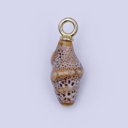 24K Gold Filled Conch Sea Shell Ceramic Drop Pendant | N104 - N107