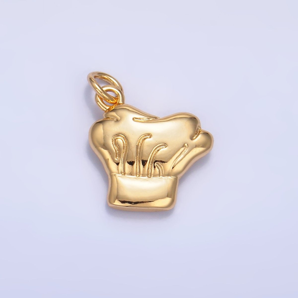 24K Gold Filled Cooking Baking Chef Hat Charm in Gold &amp; Silver | W238
