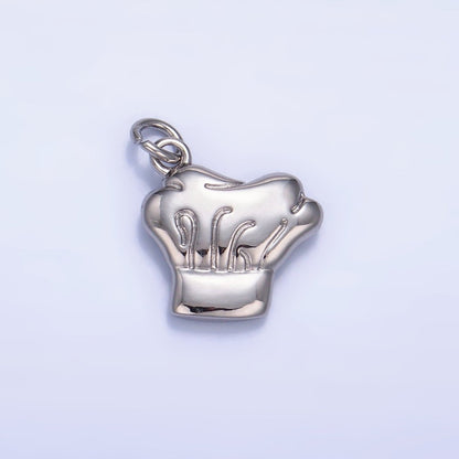 24K Gold Filled Cooking Baking Chef Hat Charm in Gold &amp; Silver | W238
