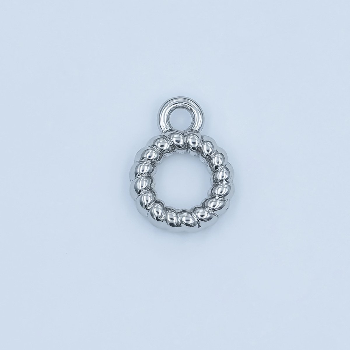 24K Gold Filled Croissant Lined Wide Round Bail Finding in Gold &amp; Silver | Z1102