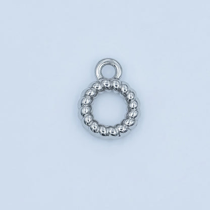 24K Gold Filled Croissant Lined Wide Round Bail Finding in Gold &amp; Silver | Z1102