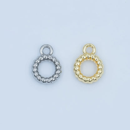 24K Gold Filled Croissant Lined Wide Round Bail Finding in Gold &amp; Silver | Z1102