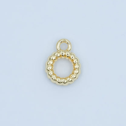 24K Gold Filled Croissant Lined Wide Round Bail Finding in Gold &amp; Silver | Z1102