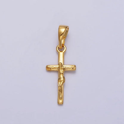 24k Gold Filled Cross Pendant Crucifix Charm Jesus on the Cross AA-021