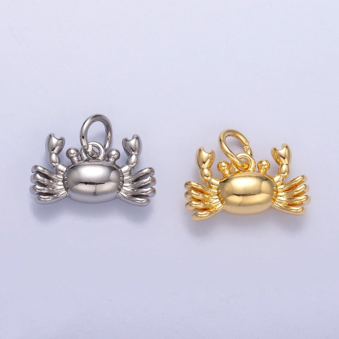 24K Gold Filled Crustacean Crab Sea Animal 3D Multidimensional Charm in Gold &amp; Silver | N021