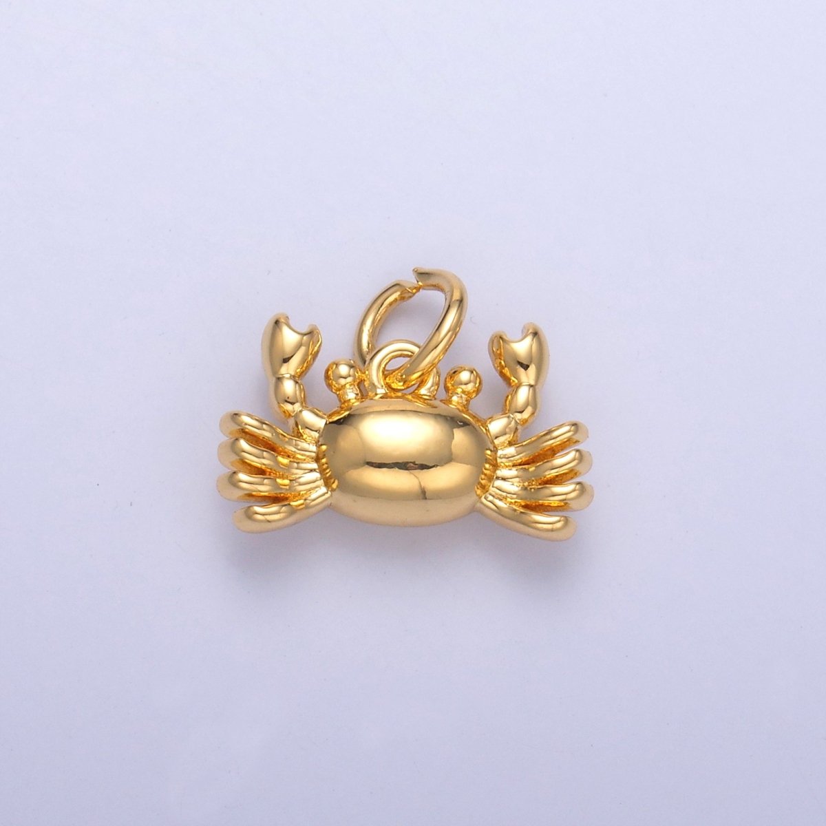 24K Gold Filled Crustacean Crab Sea Animal 3D Multidimensional Charm in Gold &amp; Silver | N021