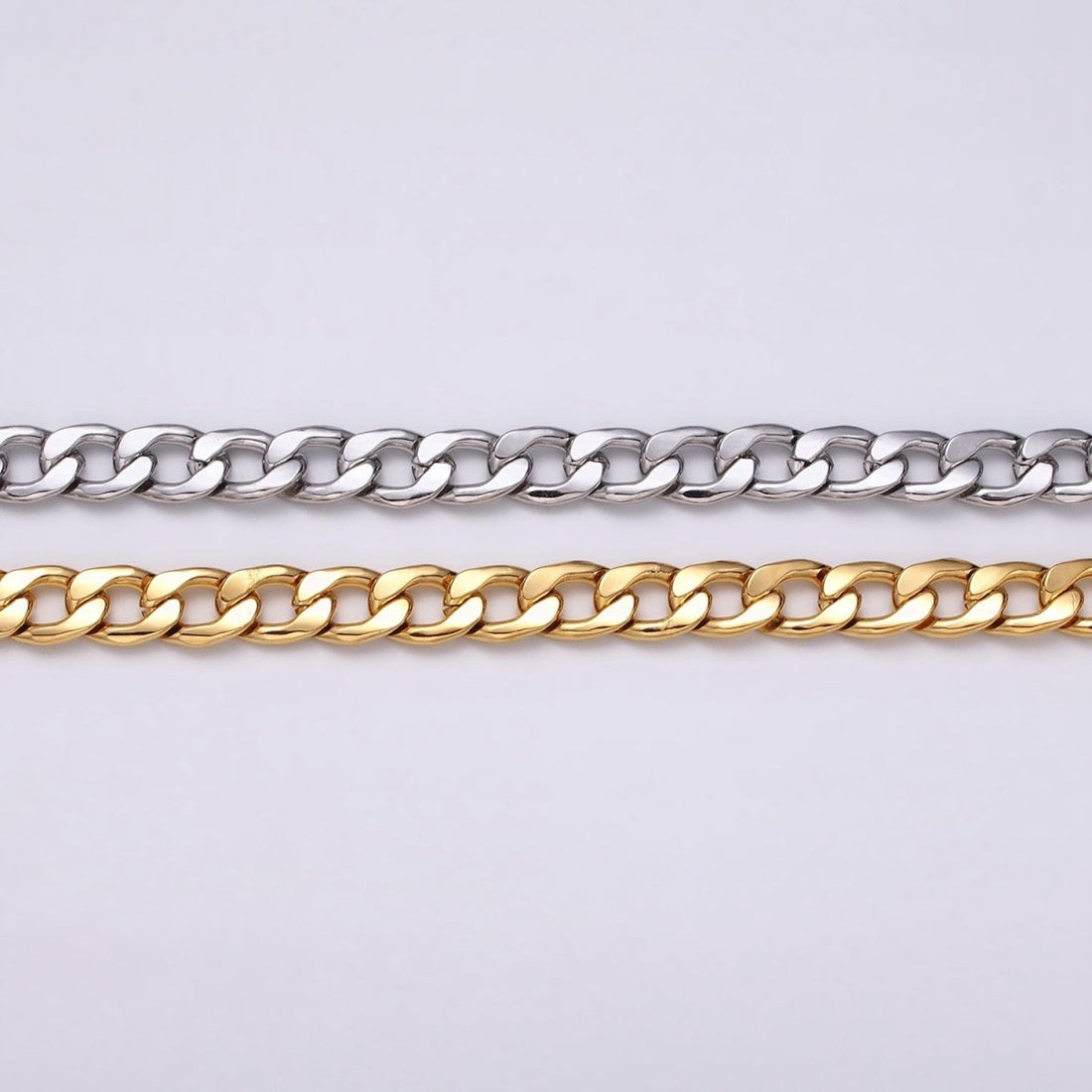 24k Gold Filled Cuban Curb Chain 7.5mm Unfinished Unisex Curb Link Chain by Yard Wholesale Jewelry Making Supplies | ROLL-1283 ROLL-1284 Clearance Pricing