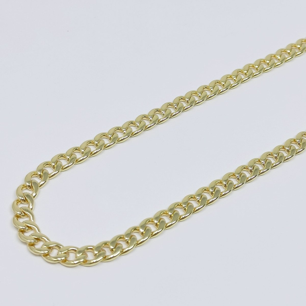 24K Gold Filled Cuban CURB Link Chain By Yard, Miami Roll Chain For Jewelry Making, Width 6.7mm | ROLL-361 Clearance Pricing