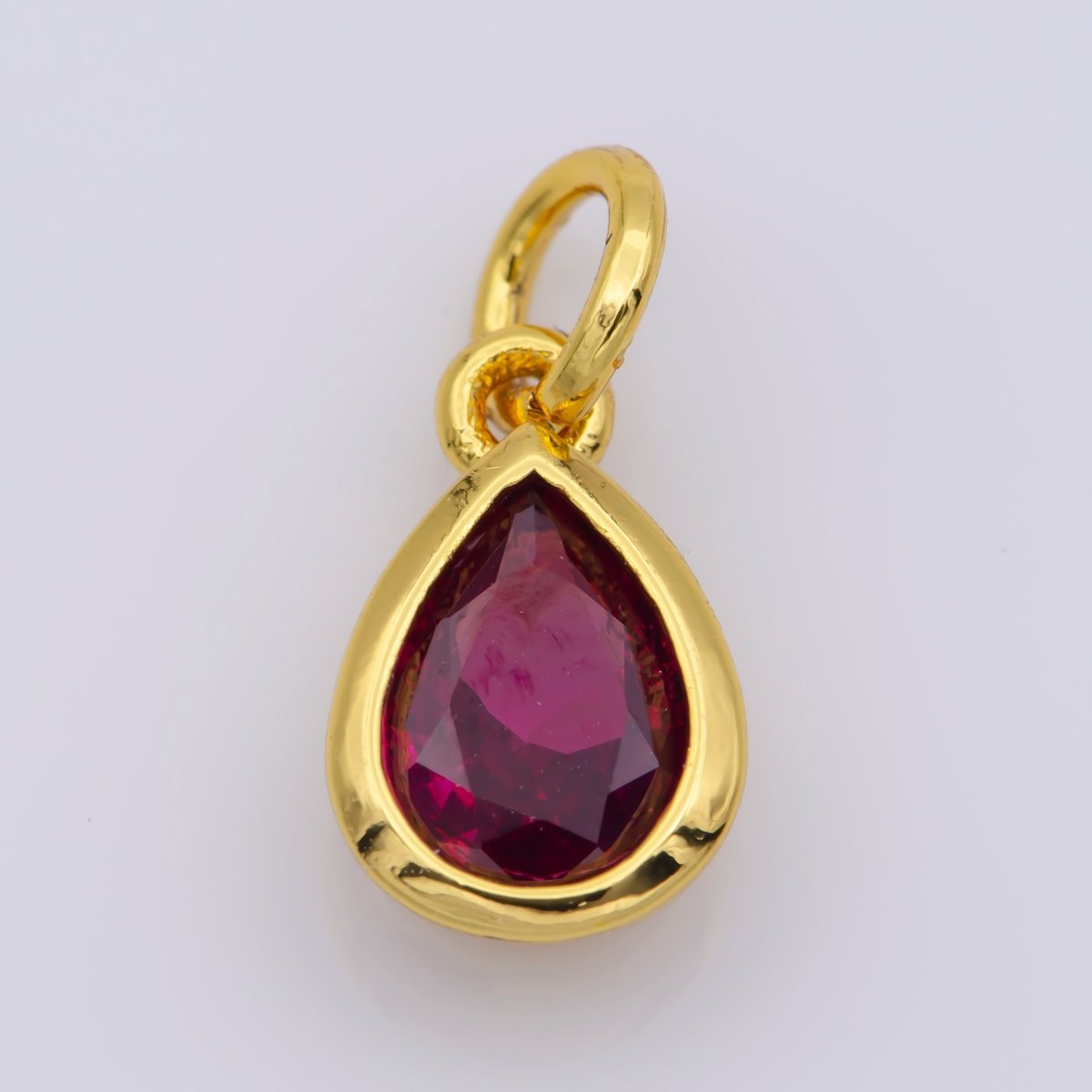 24K Gold Filled Cubic Zirconia CZ Teardrop Charm Jewelry Making Component | M-511-M-517