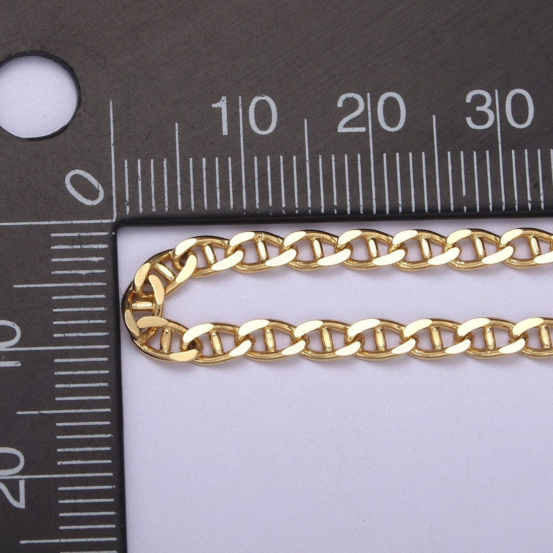 24K Gold Filled Curb Anchor Curb Chain by Yard, 5.8X3.2mm Wholesale Anchor Chain For Jewelry Craft Making | ROLL-626