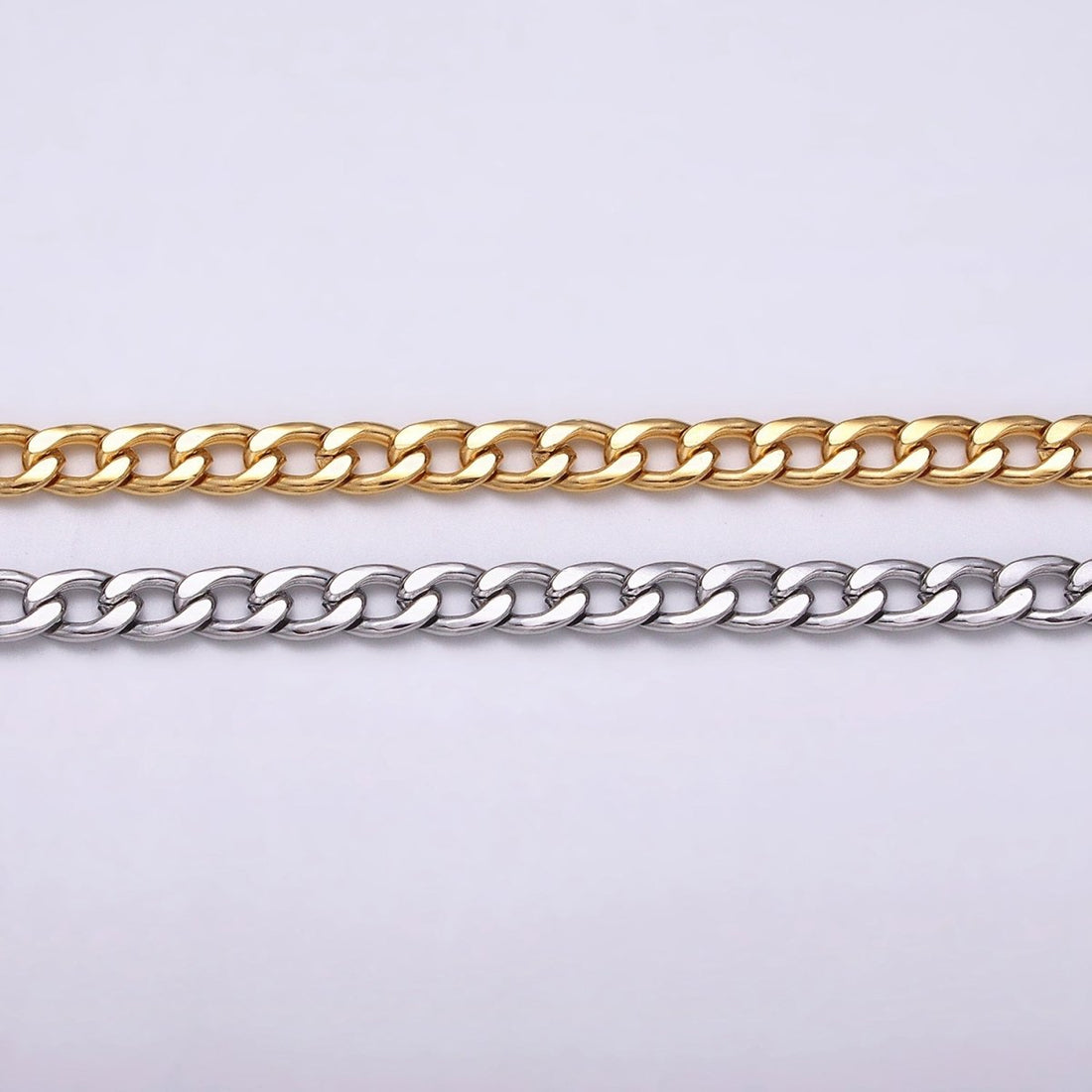 24K Gold Filled Curb Chain 5 mm Dainty Miami Cuban Curb Unfinished Chain by Yard | ROLL-1293 ROLL-1294 Clearance Pricing
