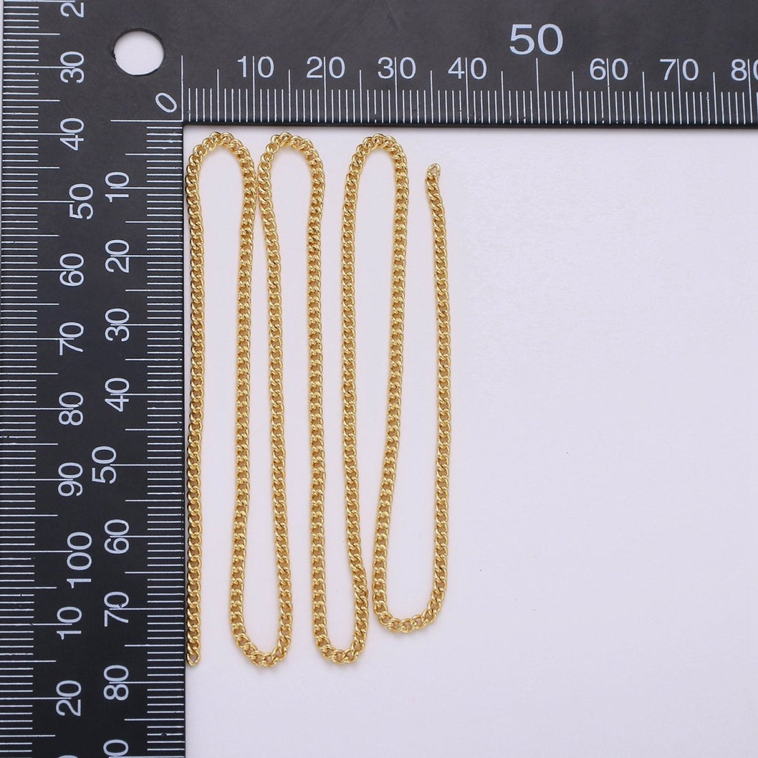 24K Gold Filled CURB Chain by the Yard, 5mm Unfinished Gold Chain For Bracelet Necklace Anklet Jewelry Making Supply | ROLL-140 Clearance Pricing