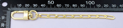 24K Gold Filled Curb Flat Link Chain Bag Purse Charm Swivel Keychain Finding | WA-2759