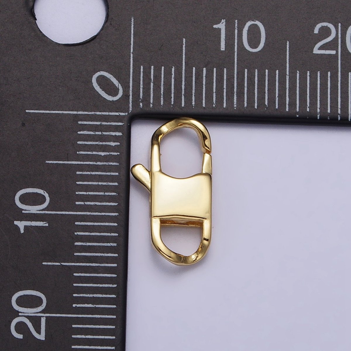 24K Gold Filled Curved Lobster Clasps Hammered Geometric Rectangular Closure Supply in Gold &amp; Silver | Z-119 Z-120
