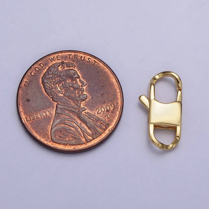 24K Gold Filled Curved Lobster Clasps Hammered Geometric Rectangular Closure Supply in Gold &amp; Silver | Z-119 Z-120
