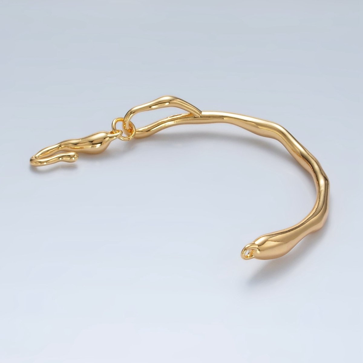 24K Gold Filled Curved Molten Hook Closure Findings Set in Silver &amp; Gold | Z834 Z835