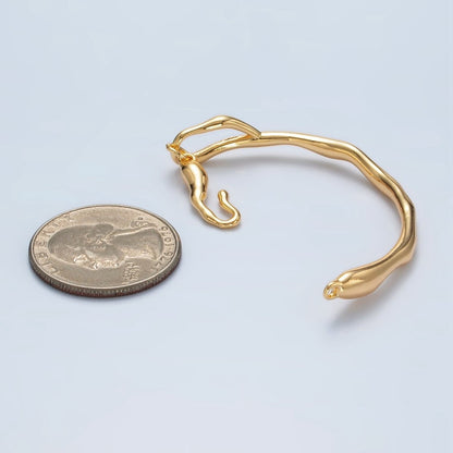 24K Gold Filled Curved Molten Hook Closure Findings Set in Silver &amp; Gold | Z834 Z835