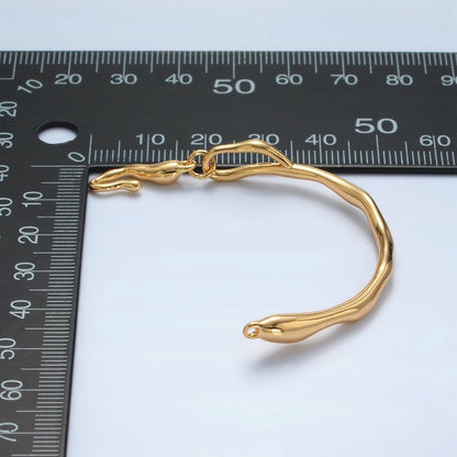 24K Gold Filled Curved Molten Hook Closure Findings Set in Silver &amp; Gold | Z834 Z835