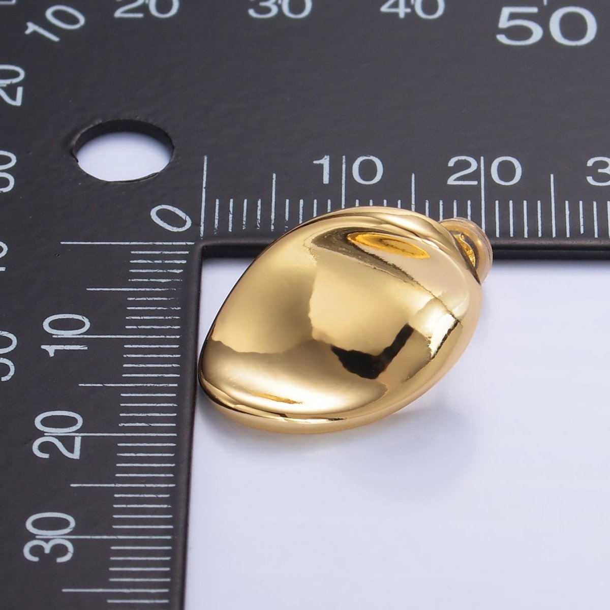 24K Gold Filled Curved Oval Stud Earrings in Gold &amp; Silver | AB919 AB921