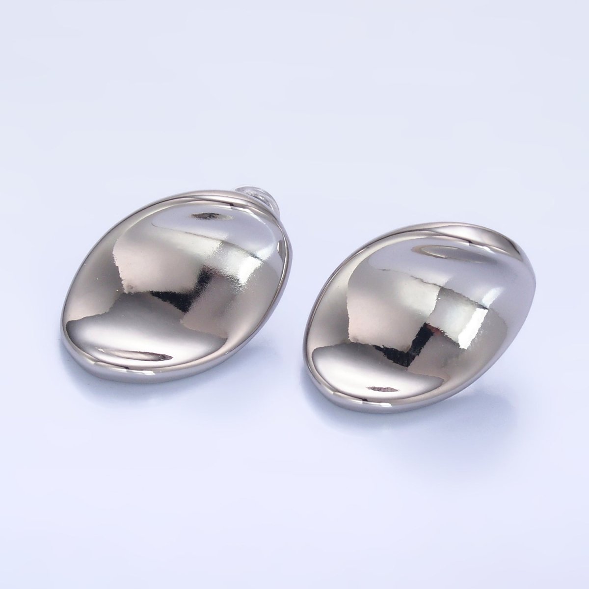 24K Gold Filled Curved Oval Stud Earrings in Gold &amp; Silver | AB919 AB921