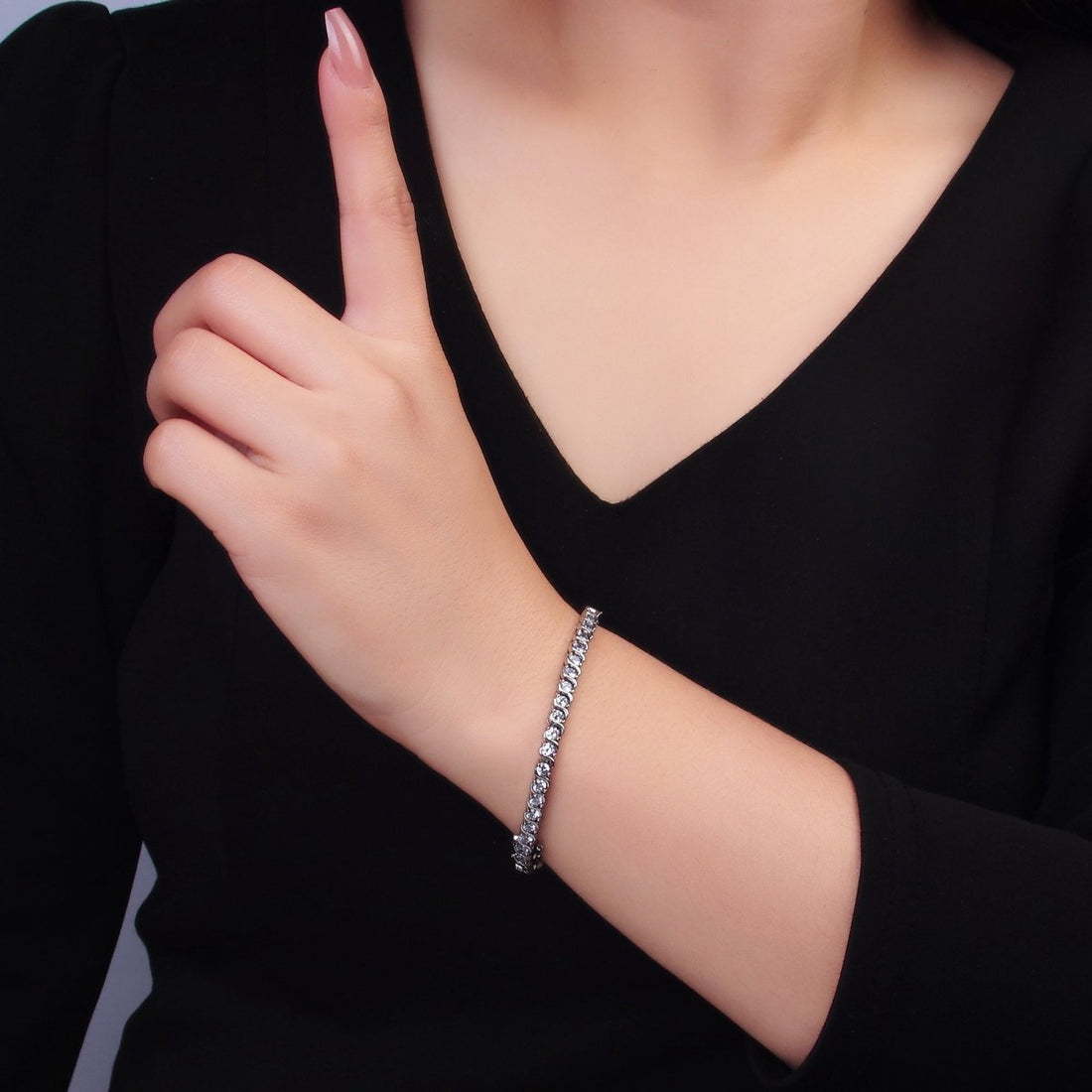 24K Gold Filled Curved S-Link Tennis Chain Bracelet in Gold &amp; Silver | WA-3036 WA-3037