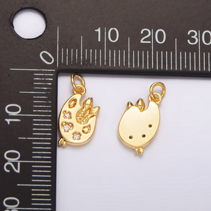 24K Gold Filled CZ Art Painting Multidimensional Charm | W088