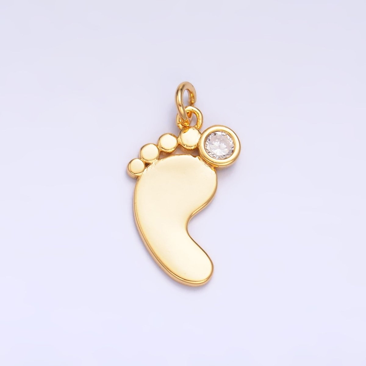 24K Gold Filled CZ Baby Feet Charm in Gold &amp; Silver | W791