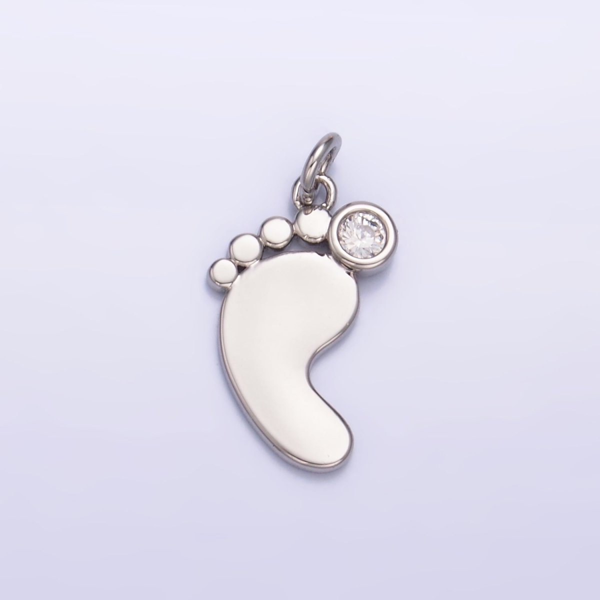 24K Gold Filled CZ Baby Feet Charm in Gold &amp; Silver | W791