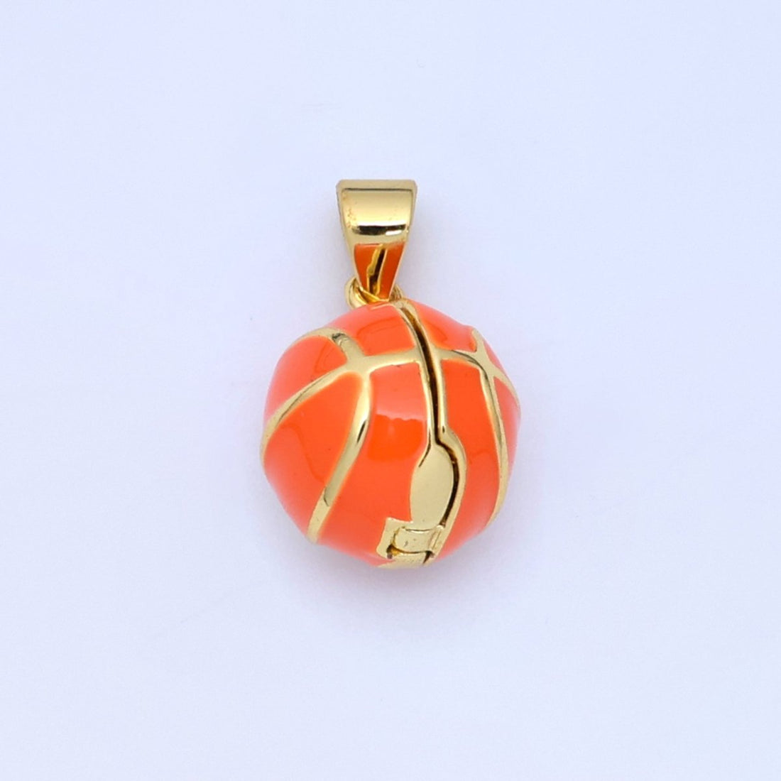 24K Gold Filled CZ Basketball Sports Ball Locket Pendant | AA1479