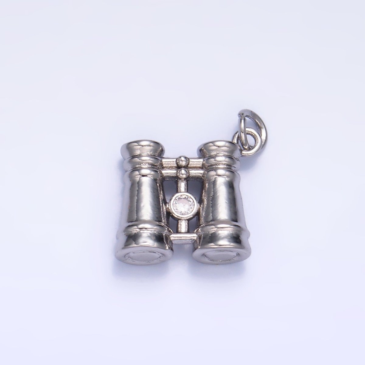 24K Gold Filled CZ Binoculars 3D Multidimensional Charm in Gold &amp; Silver | W368
