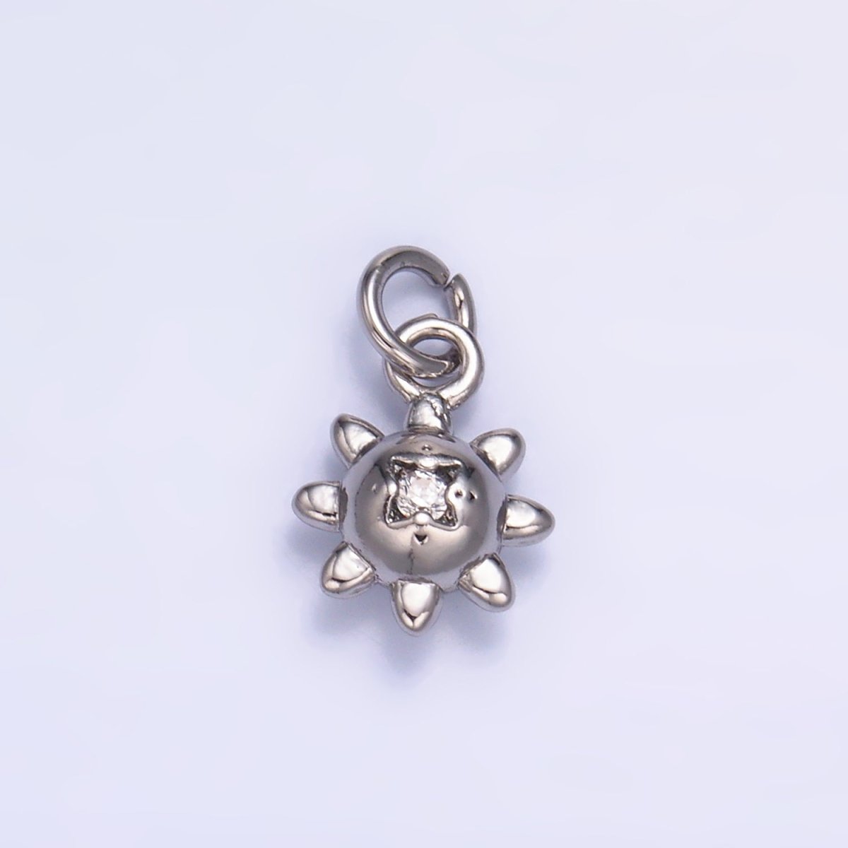 24K Gold Filled 9.5mm CZ Celestial Sun Mini Charm in Gold &amp; Silver | W879