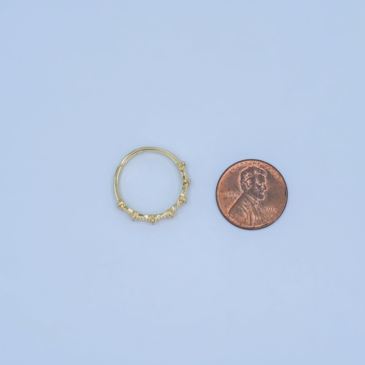 24K Gold Filled CZ Cluster Geometric Adjustable Ring | O821