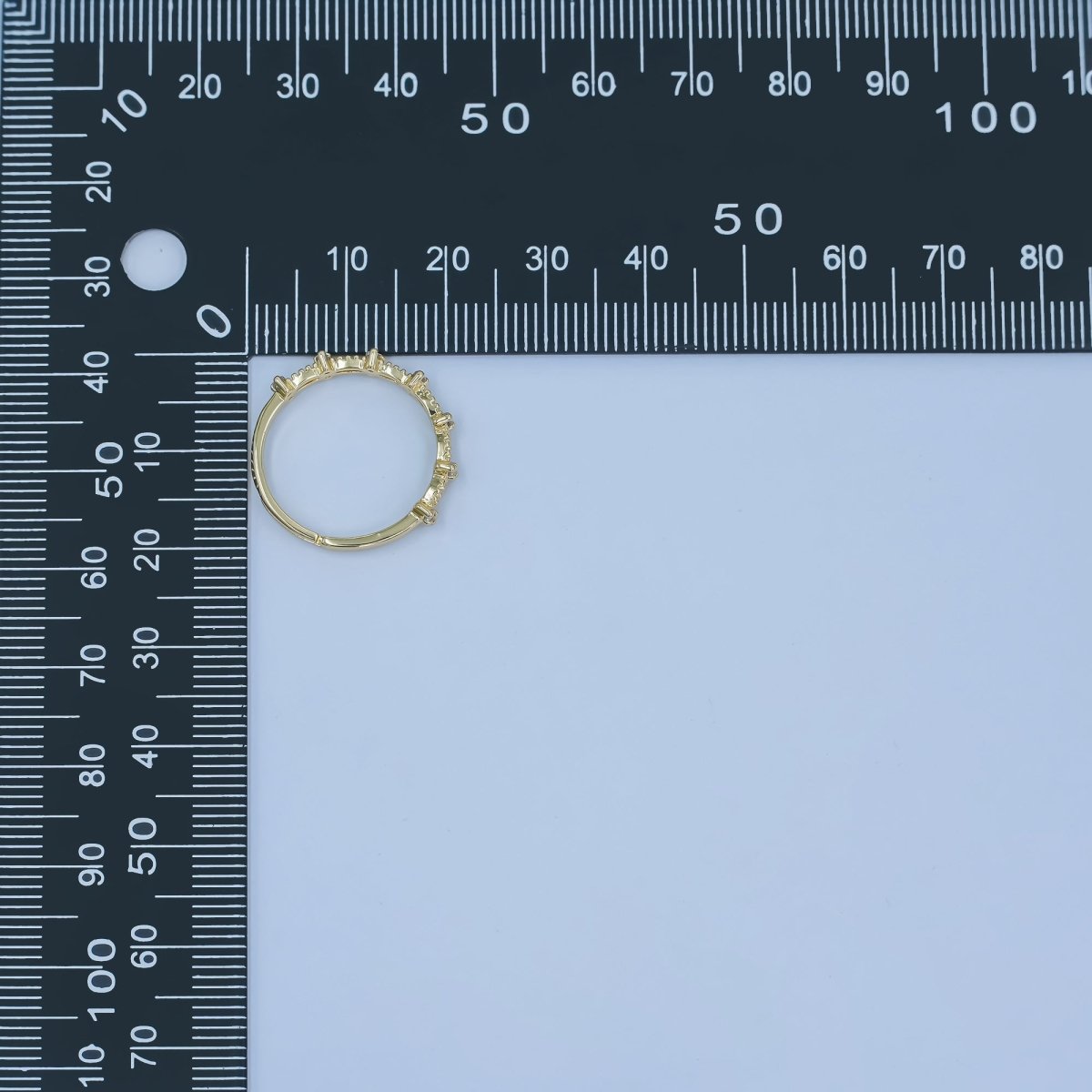 24K Gold Filled CZ Cluster Geometric Adjustable Ring | O821