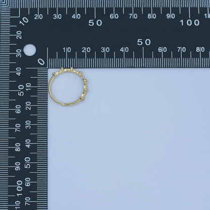 24K Gold Filled CZ Cluster Geometric Adjustable Ring | O821