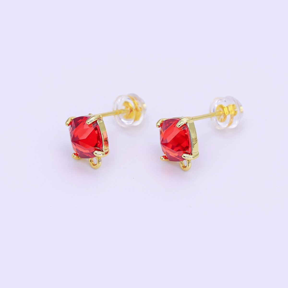24K Gold Filled CZ Drop Stud Earrings Findings | Z1116 Z1273
