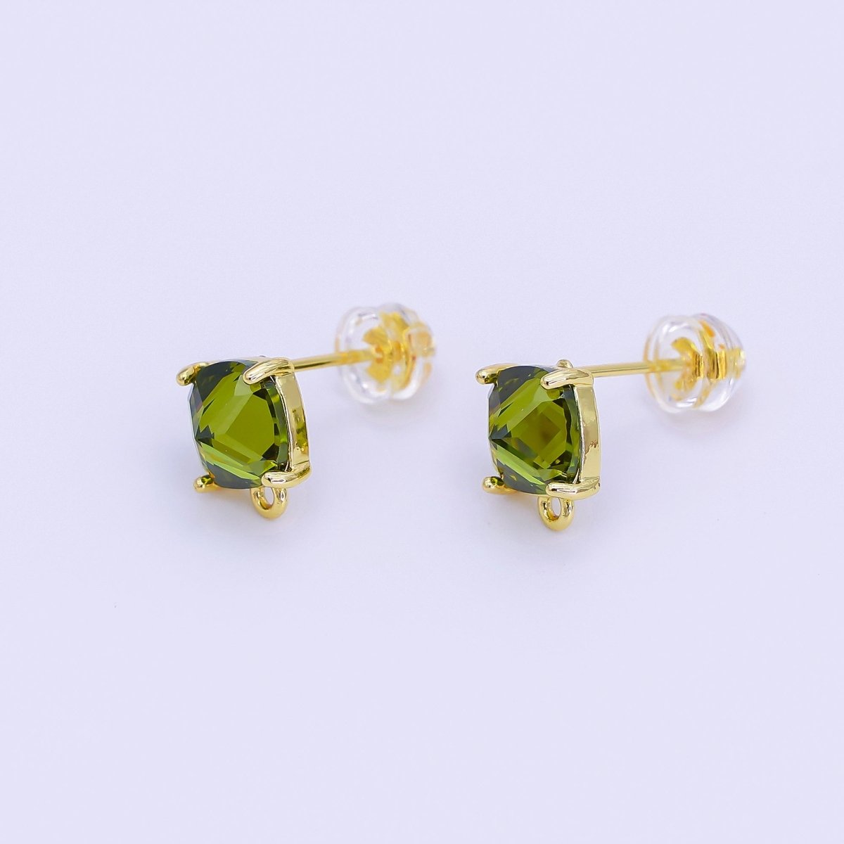 24K Gold Filled CZ Drop Stud Earrings Findings | Z1116 Z1273