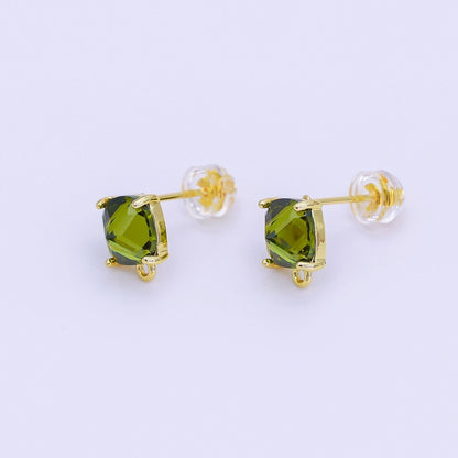 24K Gold Filled CZ Drop Stud Earrings Findings | Z1116 Z1273