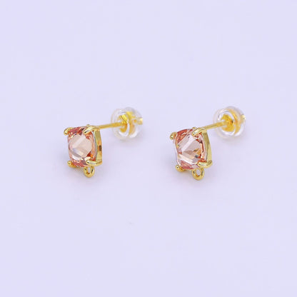24K Gold Filled CZ Drop Stud Earrings Findings | Z1116 Z1273
