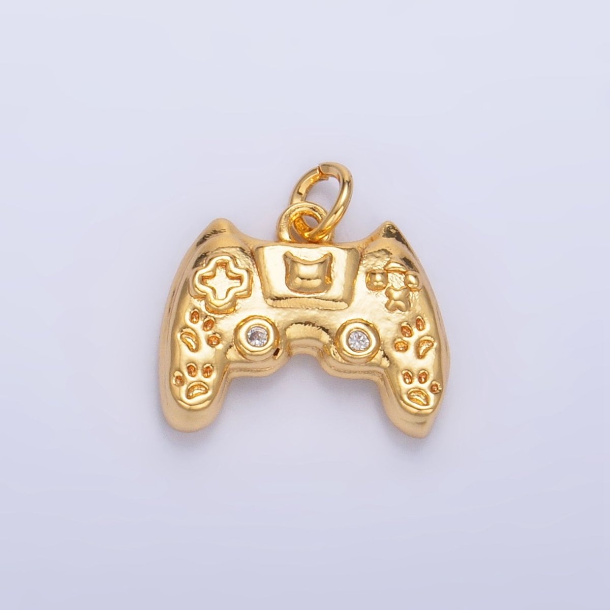 24K Gold Filled CZ Game Console Multidimensional 3D Charm | W041