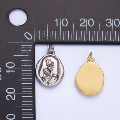 24K Gold Filled 15mm CZ Leaf Nature Stamped Charm in Gold &amp; Silver | W384