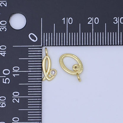 24K Gold Filled CZ "LOVE" Cursive Script Charm Set | N047
