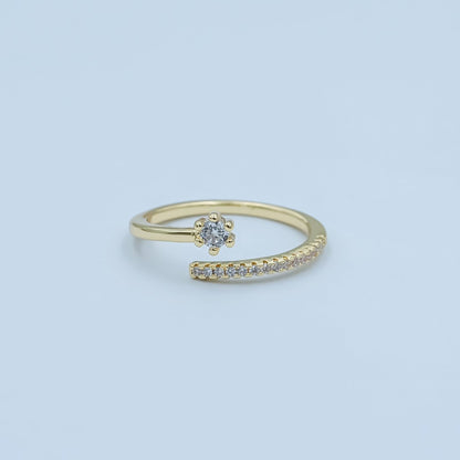 24K Gold Filled CZ Micro Paved Wrap Ring | O668