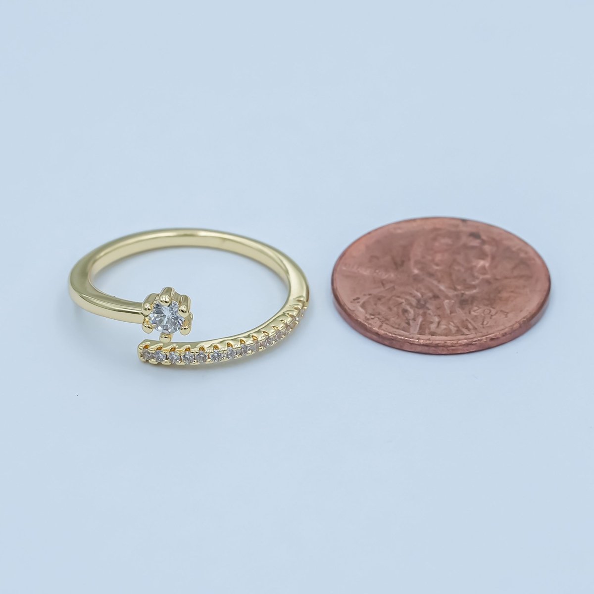 24K Gold Filled CZ Micro Paved Wrap Ring | O668